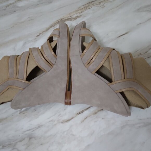 Alexandre Birman | Suede Slingback Wedge Platform Sandals | Sz 10 - Picture 6 of 13